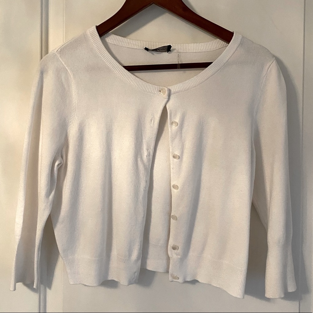 Women’s white cardigan